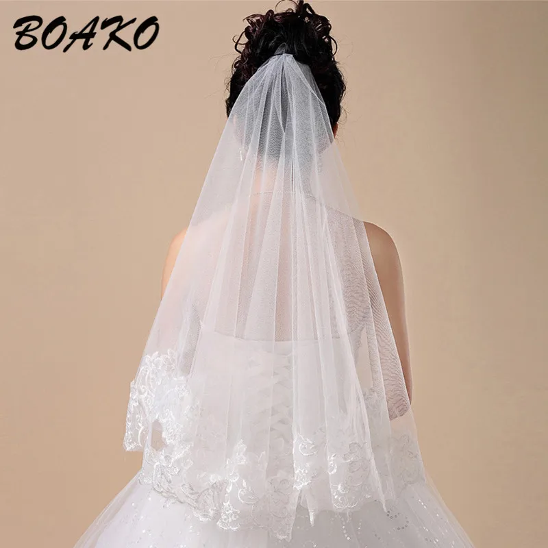 Womens Short Wedding Veils with Comb