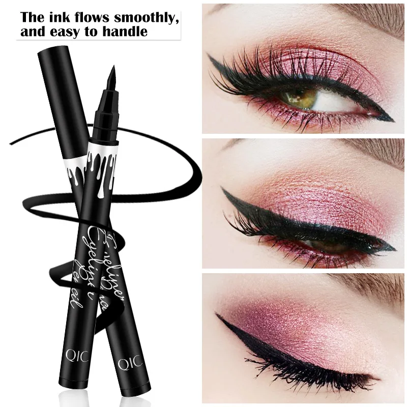 

QIC 1 Pcs Black Waterproof Eyeliner Women Long Lasting Eye Liner Pencil Cosmetic Liquid Eyeliner Pencil Cosmetic Smooth Makeup