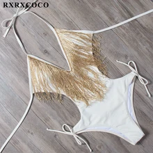 RXRXCOCO размера плюс сдельный купальник женский купальник Летний купальный костюм пуш-ап бандажный Монокини Одноцветный боди пляжная одежда