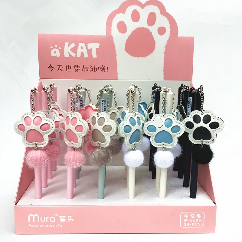 

Cute Cat Claw Style Pendant Gel Pen Signature Pen Escolar Papelaria School Office Supply Promotional Gift