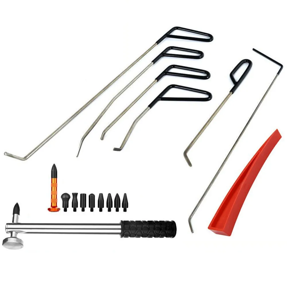 

PDR Auto Repair Tool Paintless Dent Repair Tool Dent Remover PDR Rod Hook Car Crowbar Repair Hammer Hail Damage Repair Kit