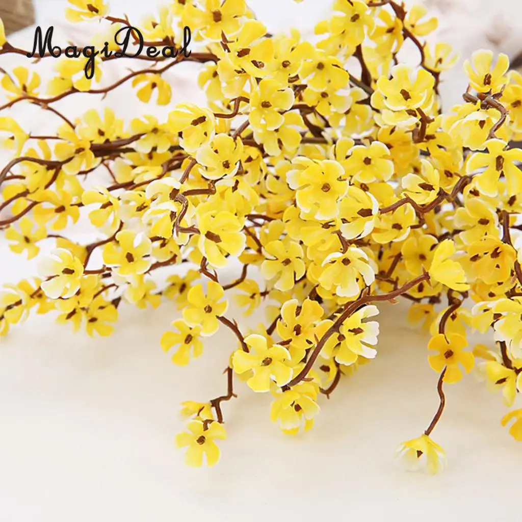 7 Forks Artificial Plum Blossom Branch Simulation Plastic Flower Branches Bouquets DIY Home Wedding Party Decor Art
