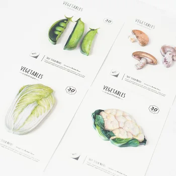 

4 pcs/Lot Vegetables self-stick notes 30 sheet memo pad Stationery cabbage pea mushroom Office accessories School supplies 6423