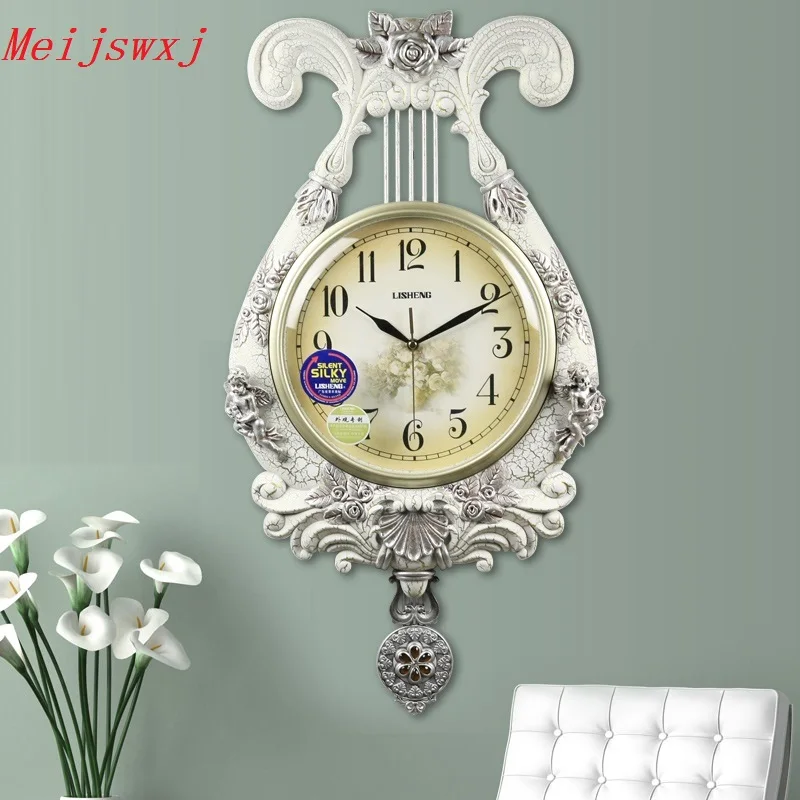 

Meijswxj Large Wall Clock Saat Reloj Clock Relogio de parede Duvar Saati Relogio Horloge Murale Living room Wall Clocks Watch