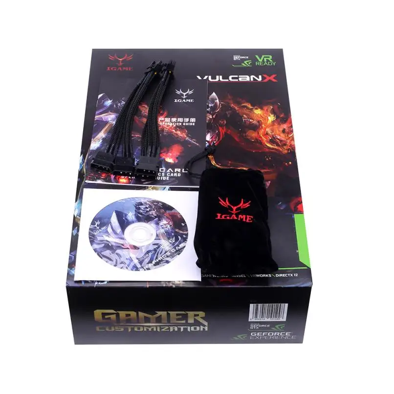 Цветной IGame GTX1080Ti Vulcan X OC видеокарта GPU 1620 1733 МГц 11G 352bit SLI VR готовый ЖК монитор M0328| |