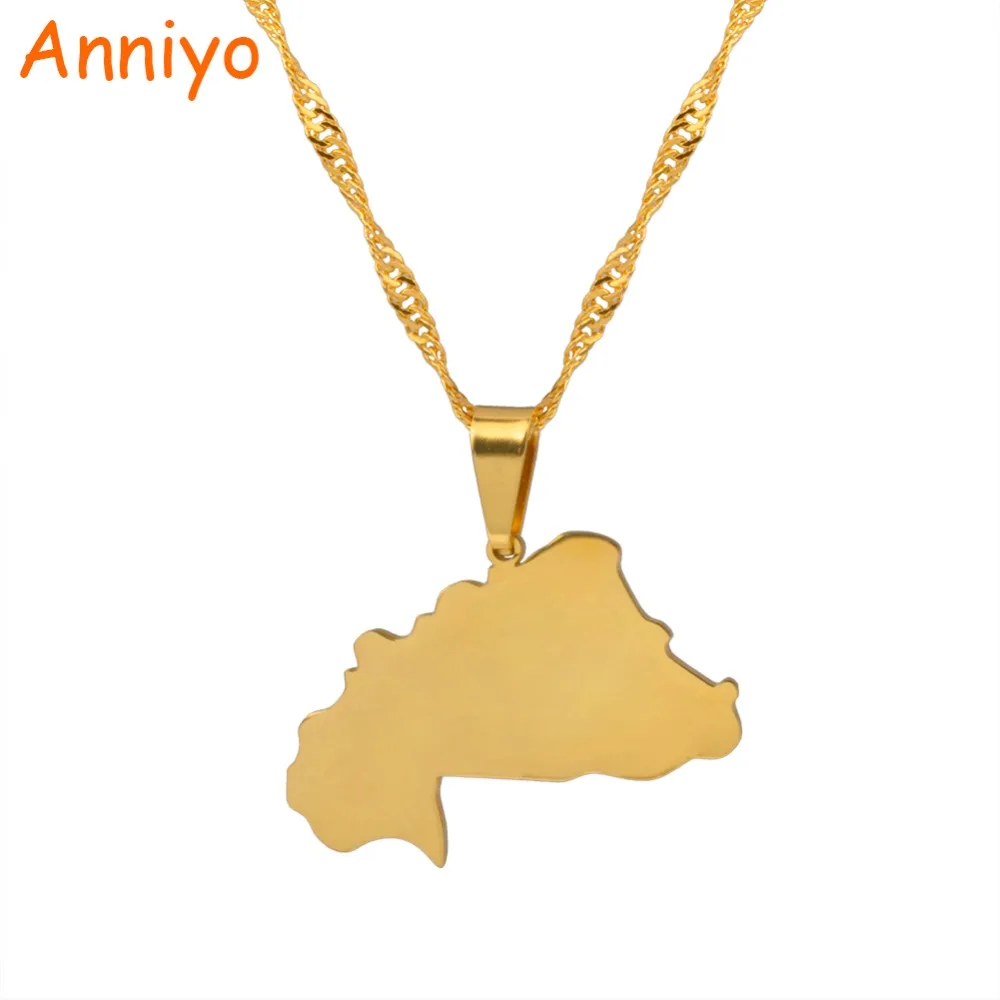 

Anniyo Burkina Faso Map Pendant & Necklace African Countries Map Jewelry Gifts #023521