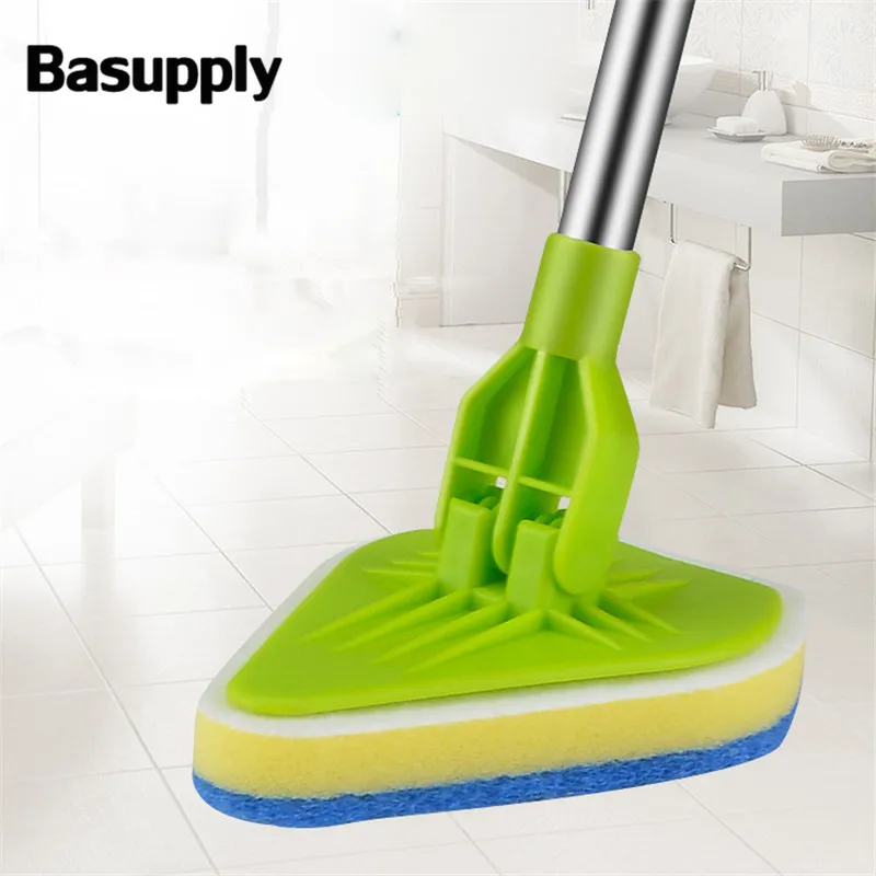 Basupply 1pc Extendable Microfiber Cleaning Brush Sponge Mop With 3