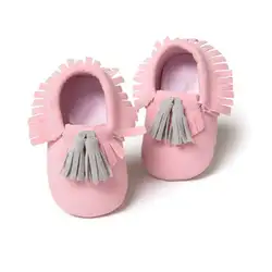 Детская обувь из мягкой искусственной кожи с кисточками мокасины для девочек лук Moccs Мокасины Бант дизайн обувь малышей