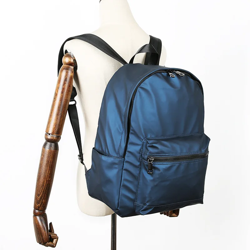 

Waterproof PU Leather Solid Color Backpack Men 15.6 inch laptop Backpack Blue Army Green Black Schoolbag Boy mochila hombre