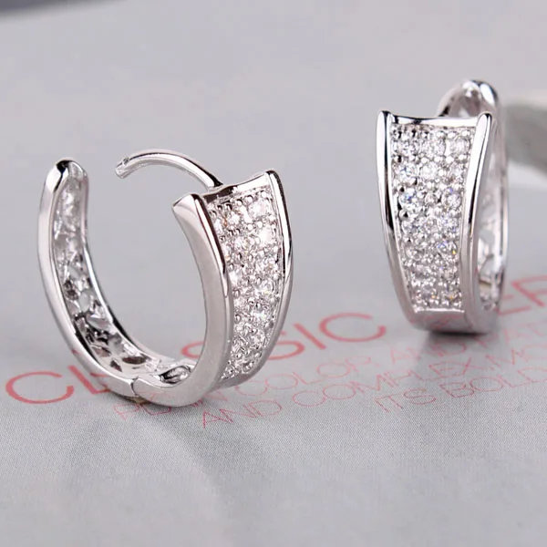 GULICX модные маленькие Кристальные серьги для женщин, золотые серьги-кольца Huggie с кубическим цирконием, свадебные ювелирные изделия GLE103