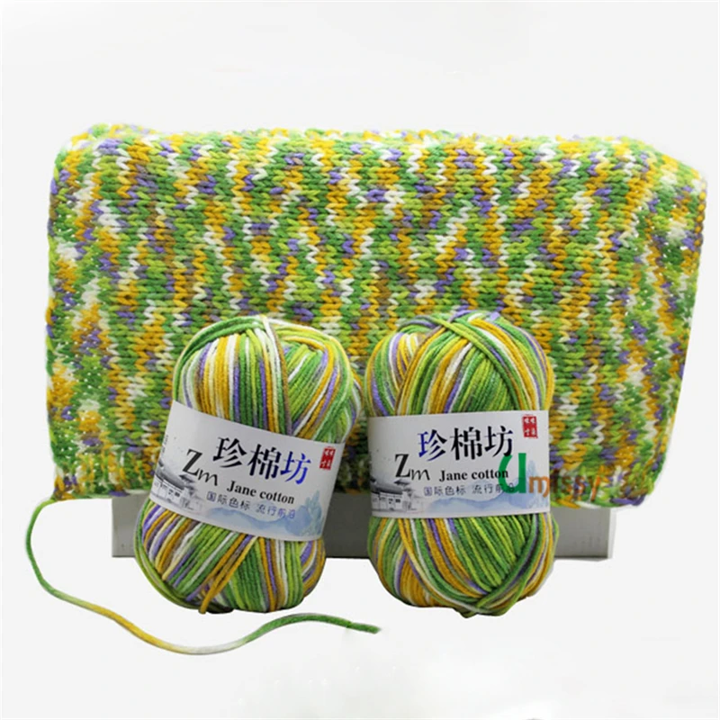 6p = 300 граммов lana крючком необычная пряжа для вязания, окрашенная хлопковая Смешанная разноцветная игла 3 мм garen