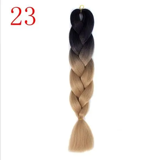 Лиси волосы 24 дюйма Джамбо косы длинные кроше с Омбре волосы синтетические плетеные волосы светлые розовые синие 88 видов модные прически - Цвет: P1B/613