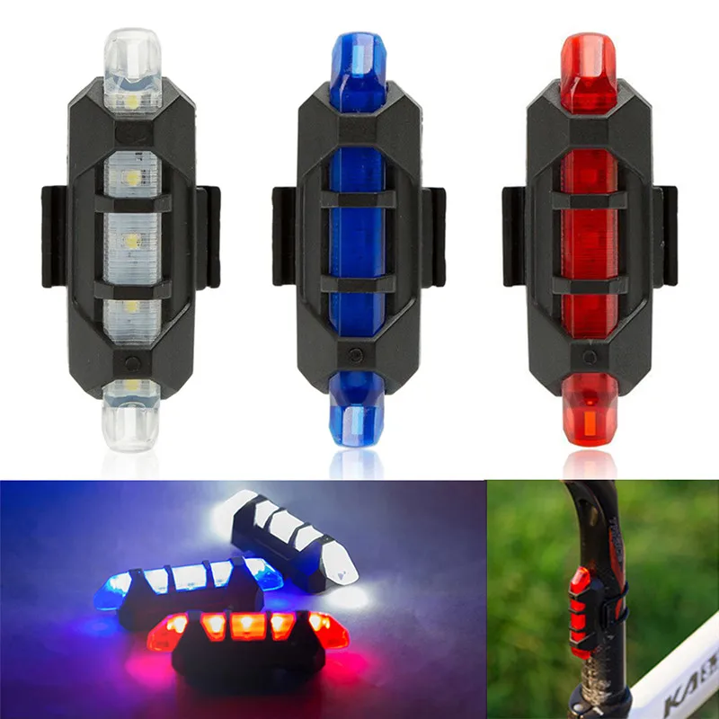 Top USB Rechargeable Mountain Bike Taillight Outdoor Night Bike Safety Warning Light LED Bicycle Lamp  Rechargeable Bike Light 6