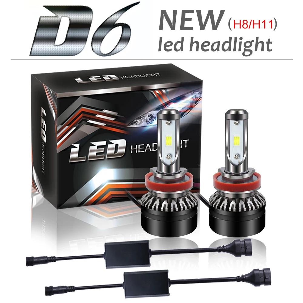 

2pcs H8 H9 H11 60W 10000LM 6000K LED Car Headlight Bulb Kit Automobile Fog Lamp Bulbs for Cars Vehicles SUV