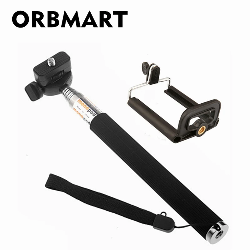 Выдвижная ручная селфи палка ORBMART монопод + адаптер для крепления Xiaomi iPhone 6 6s Plus 7