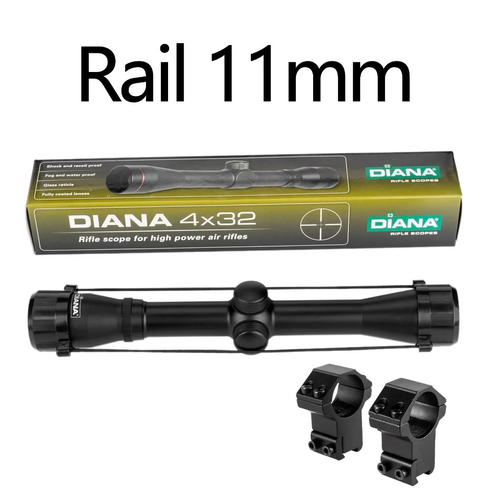 DIANA Tactical 4X32 Riflescope одна трубка стекло двойной крест сетка оптический прицел - Цвет: 11mm