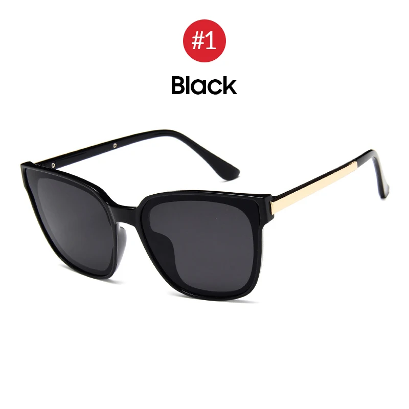 VIVIBEE, большая оправа, женские прямоугольные солнцезащитные очки, негабаритные, прозрачные, винтажные, 90 s, летние, солнцезащитные очки, UV 400,, трендовые товары - Цвет линз: 1 Black