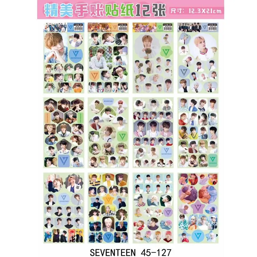

120 sheets/lot KPOP SEVENTEEN Sticker TOY S.COUPS JEONGHAN JOSHUA JUN HOSHI WONWOO Figure magic 3d wall stickers for kids rooms