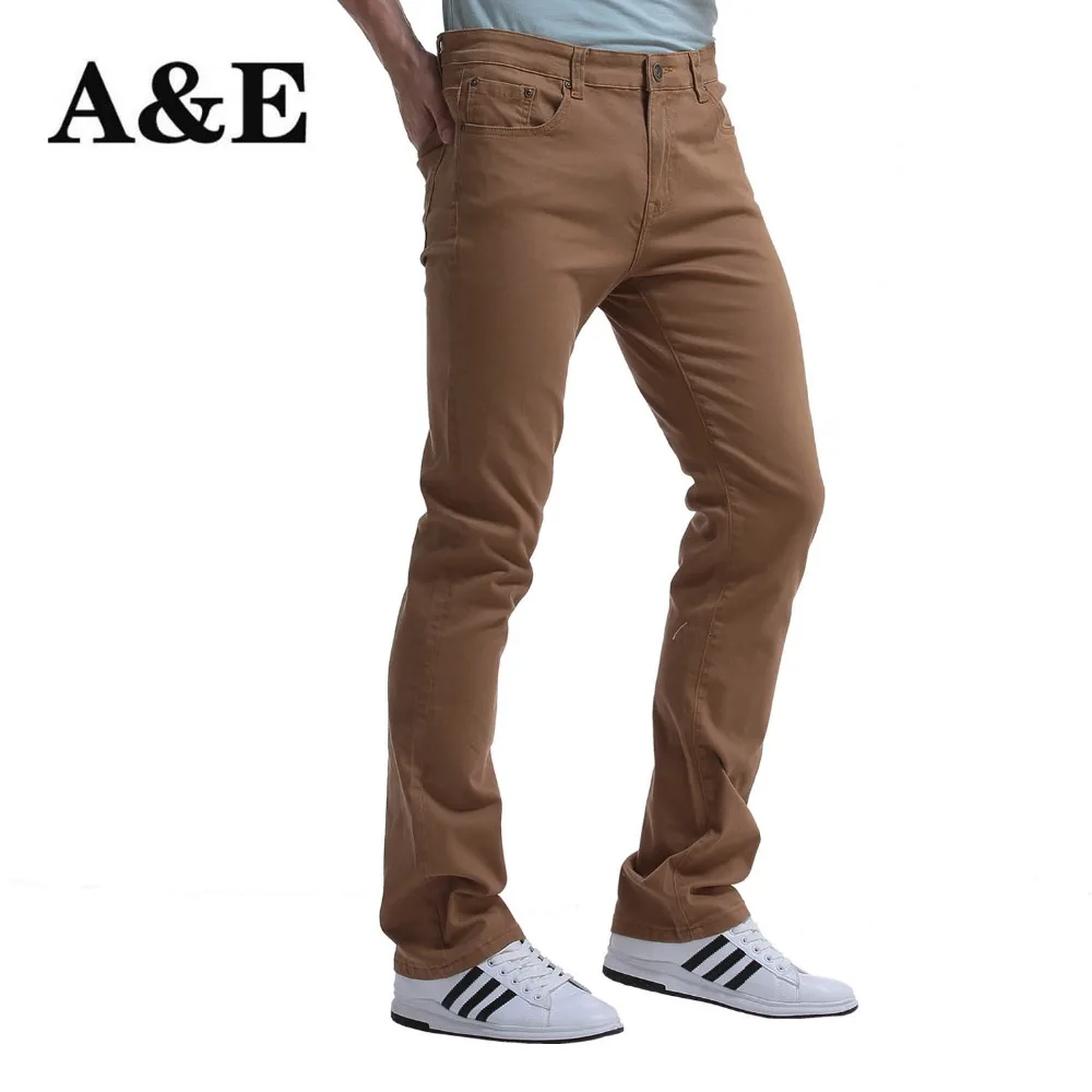 Мужские Стрейчевые джинсы Alice & Elmer прямые облегающие цвета хаки|jeans pants|straight legstraight