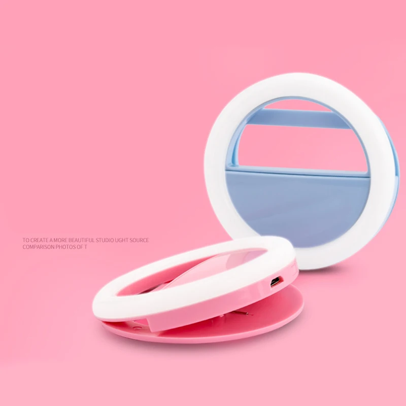 2018 Usb зарядка селфи кольцо Светодиодная лампа для мобильного телефона объектив
