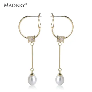 

Madrry Trendy Natural Freshwater Pearl Drop Earring Dangle Earrings for Women Wedding Engagement Pearl Jewelry Accessories