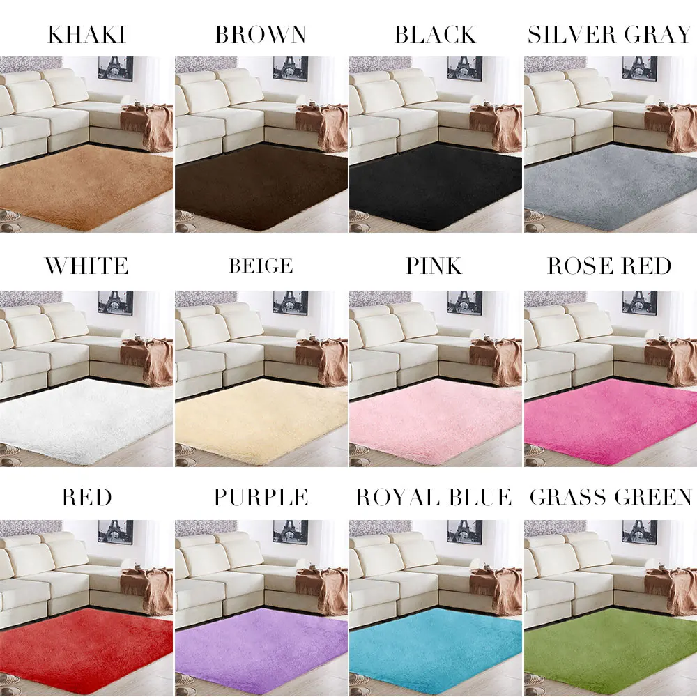 

Multicolored Carpet Floor Dining Room Living Room Home Shaggy Mat Floor Sofa Area Rug Anti-Skid Bedroom Fluffy Rugs