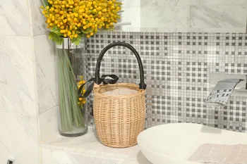 

Wicker Willow Rattan Woven Hand Basket Portable Storage Basket Fruit Flower Basket Gift Packing Basket for Home Picnic