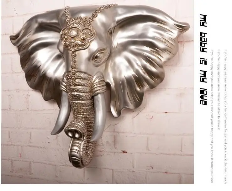 3D Ретро стерео животные Слон стены Stcikers Европейский дом гостиная настенные украшения креативные ремни настенные вешалки