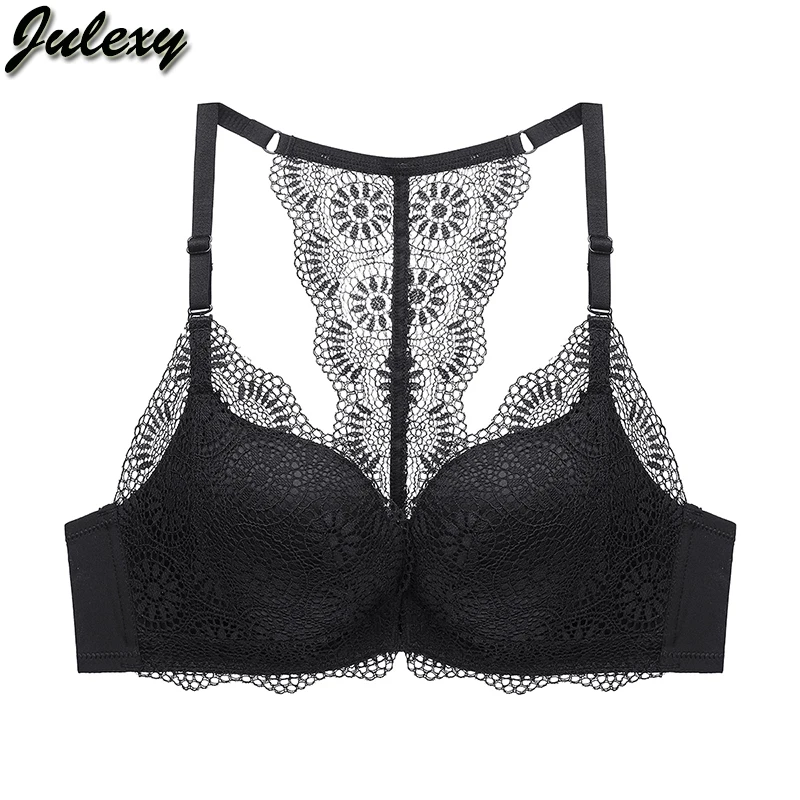 

Julexy AB Cup Women Sexy Bra Push Up Wire Free Underwear Beauty Back Brassiere Lace Breathable Adjustable Bralette