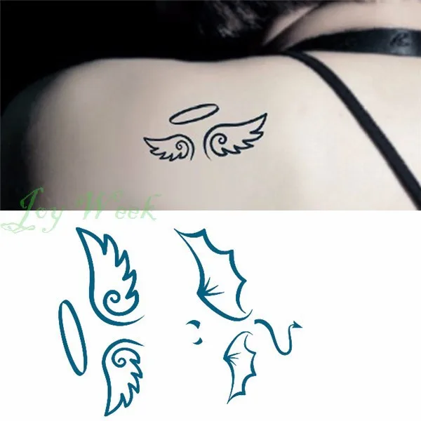 Waterproof Temporary Tattoo Sticker on body 10.5*6cm angel wings ...