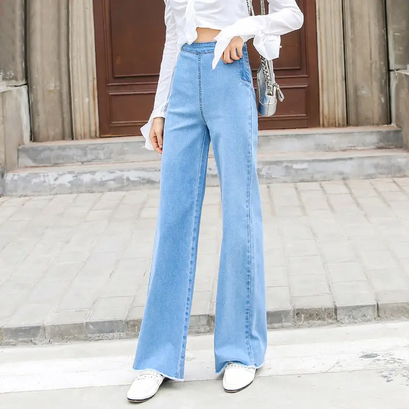 Vangull High Street, женские джинсовые синие джинсы, брюки размера плюс 32, новинка, женские свободные широкие брюки с высокой талией, большой размер s