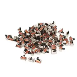 

100Pcs AC 250V 3A 2 Position 3Pins SPDT Mini PCB Mount Right Angle Slide Switch