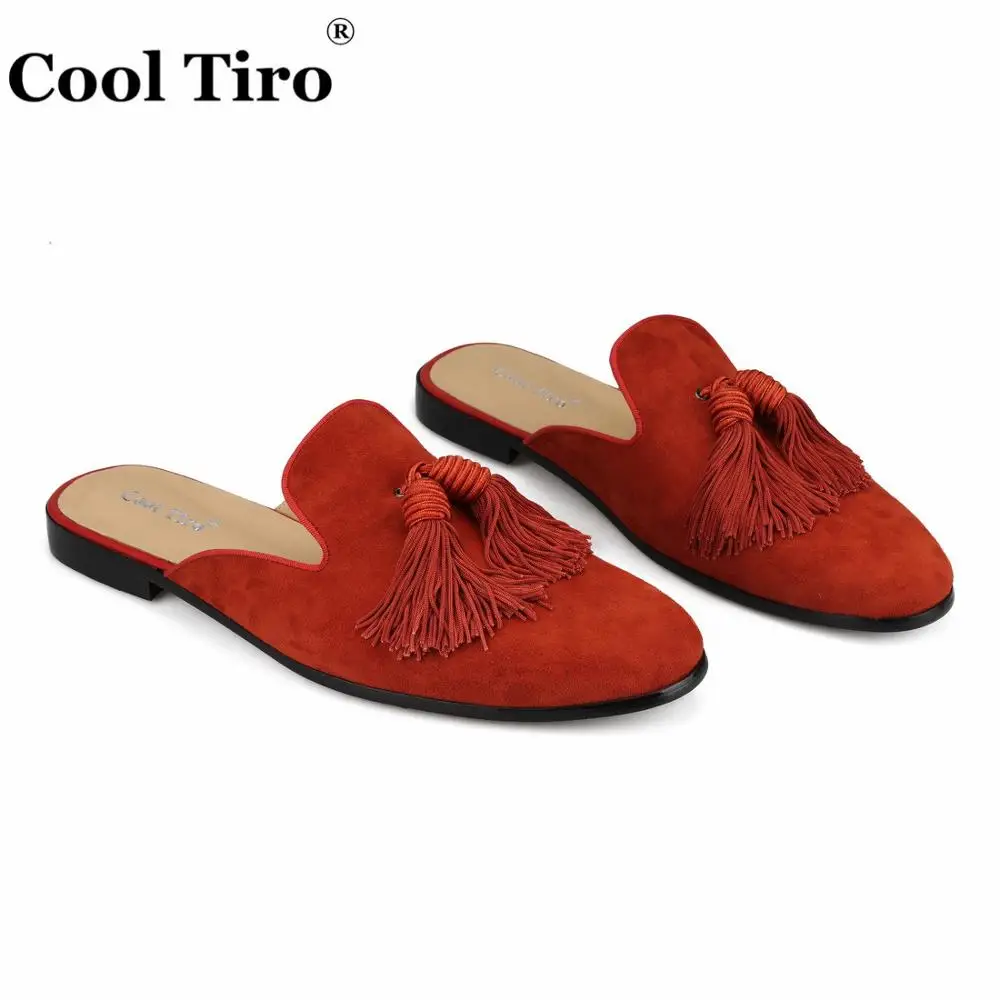 Cool Tiro/карамельные Замшевые мужские шлепанцы с кисточками домашние и вечерние туфли ручной работы на плоской подошве без застежки повседневная обувь из натуральной кожи