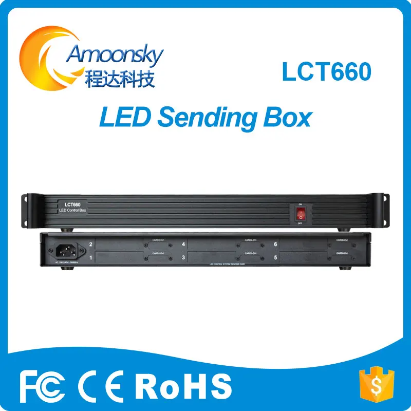 Video Display Sender Box LCT660 With Meanwell Power Supply Installed support 6PCS Nova linsn Led Sending Card