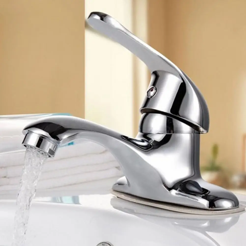 

5-8MP Wash Basin Double Holes Hot Cold Water Tap Faucet Single Handle 2 Hole Plating Process Wash Basin Water Faucet 1PC J3
