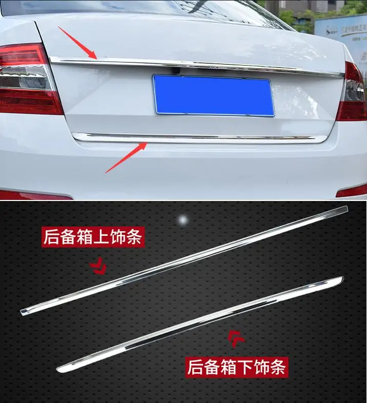 

FIT FOR 2014-2017 for skoda Octavia A7 CHROME REAR BOOT DOOR TRUNK COVER TRIM TAILGATE GARNISH MOLDING STRIP Accessories