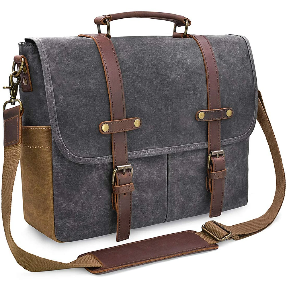 Hot! Sac a Main Waterproof Men Shoulder Messenger Canvas Bag Computer Laptop Briefcase Bag Men High Quality мужская сумка - Цвет: Grey