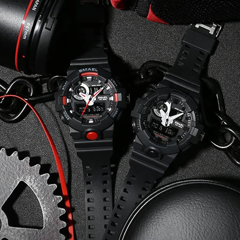 Cheap SMAEL Watch Men for Sports Quartz Wristwatches Digital LED Watch Alarm Gold S Shock Clocks1642 Sport Watches Man Water Resistant