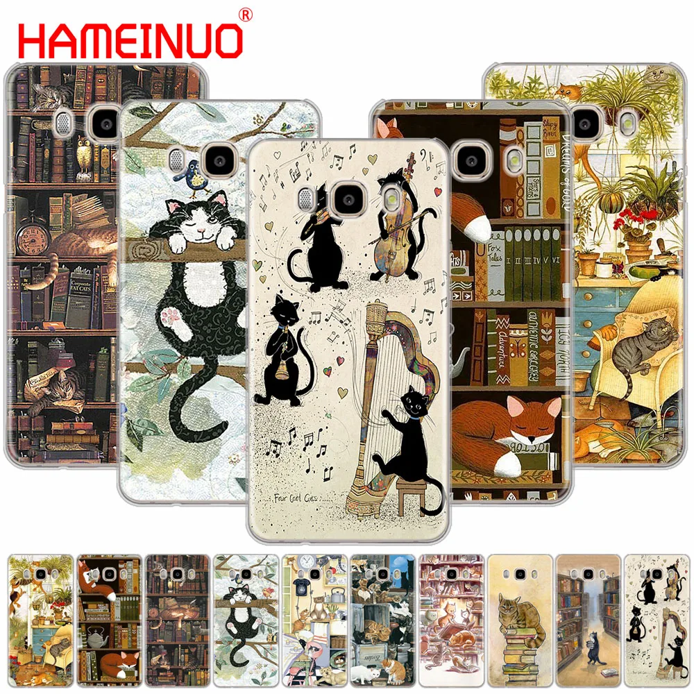 HAMEINUO чехол для телефона с изображением кошек и библиотеки дерева Samsung Galaxy J1 J2 J3 J5 J7