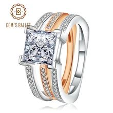 Жемчужное балетное кольцо принцессы 925 пробы Серебряное обручальное кольцо Свадебные комплекты обручальное кольцо ювелирные украшения для женщин