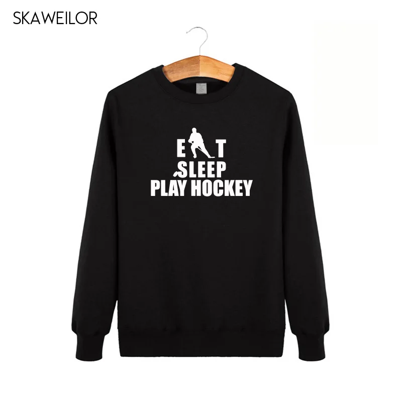 

Winter New Eat Sleep Play Hockeyer Print Hoodies Men Casual Crewneck Sweatshirts High Quality Tops Male Tracksuit