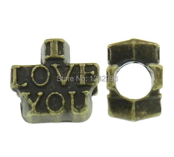 Free shipping!!!Zinc Alloy European Beads Whole sale Letter antique bronze color plated with letter pattern &amp without troll | Украшения