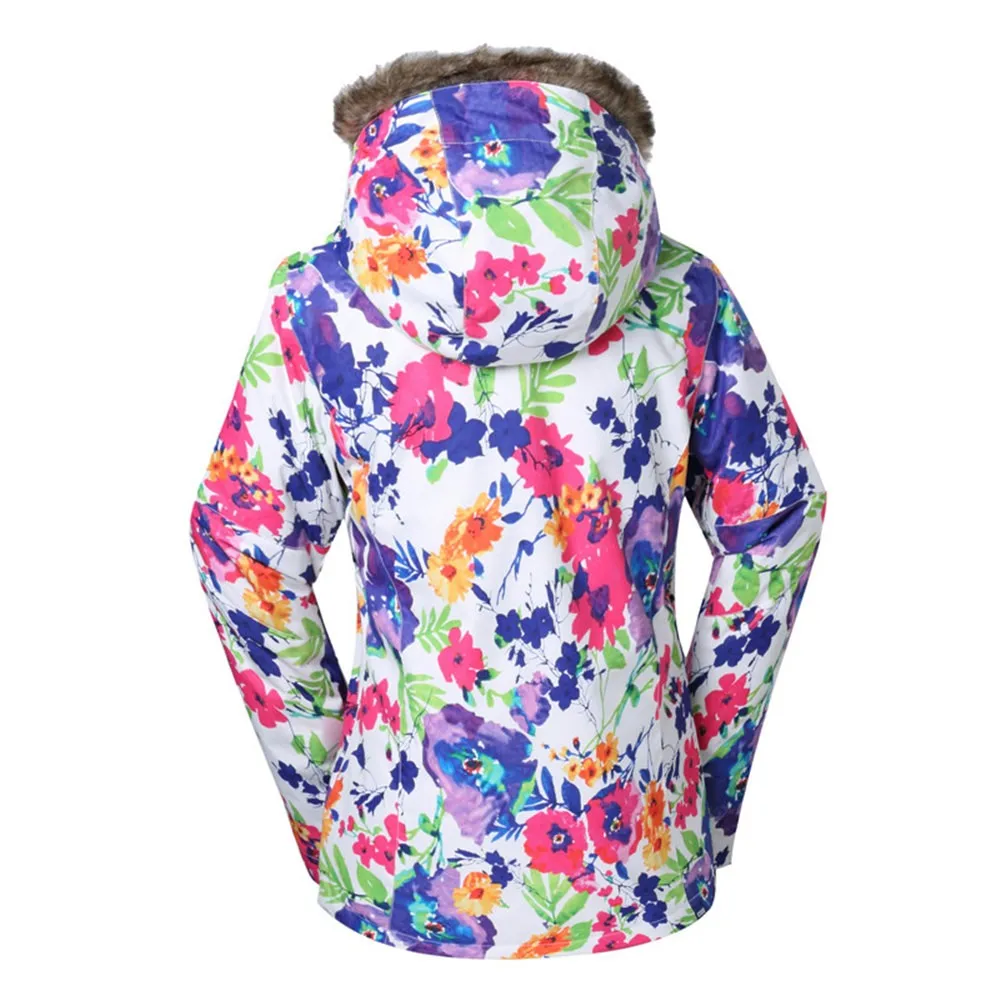 GSOU SNOW Brand Ski Jacket ski suit Women’s Waterproof Snowboard Jacket Warmth Fur Hooded Winter