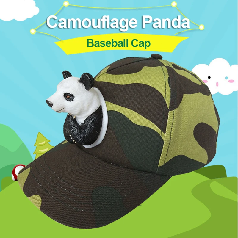 

Spring Amusement Park Parent-Child Cartoon Panda High Quality Camouflage Cap Baseball Caps Children Christmas Gift Unisex Hat