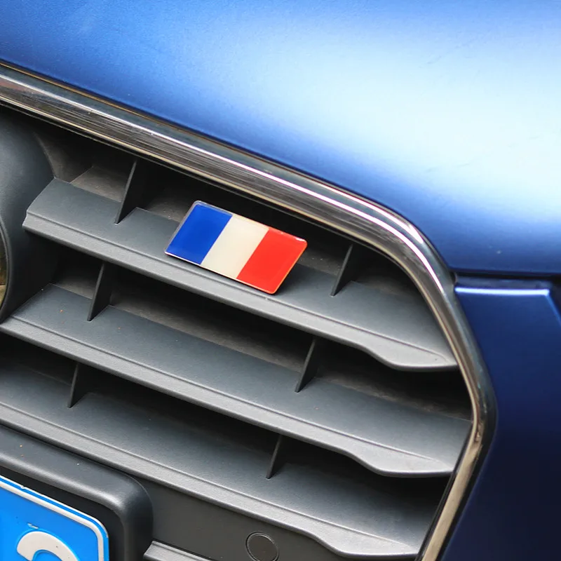 

Car Styling France Flag Car Front Grill Emblem Sticker Grille Badge for Renault Megane 2 3 Duster Logan Clio Laguna 2 Captur