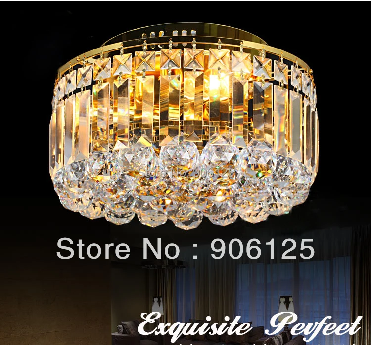 3 Light Crystal Flush Mount Ceiling Lamp Light Gold or Chrome Finish Guaranteed 100+Free