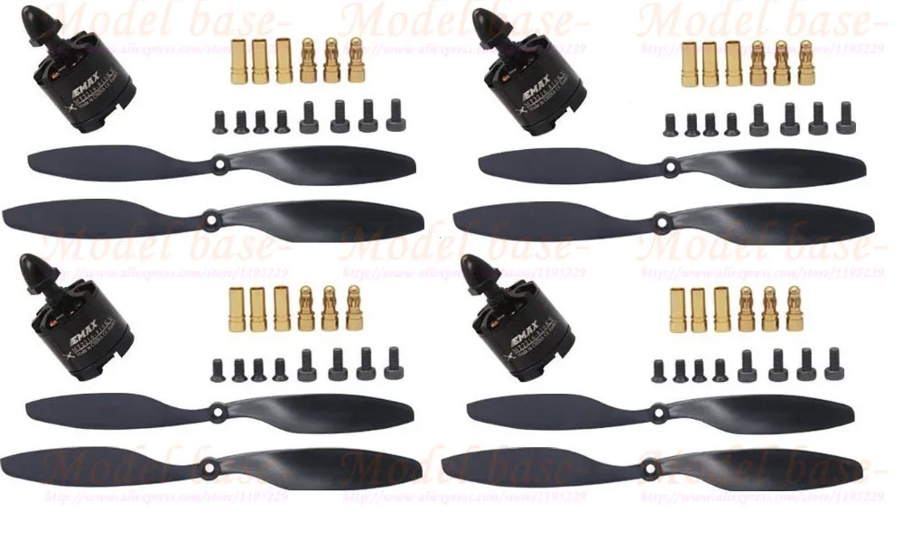 4X EMAX MT 2216 810KV 1045 реквизит бесщеточный двигатель для X525 F450 F550 Квадрокоптер с