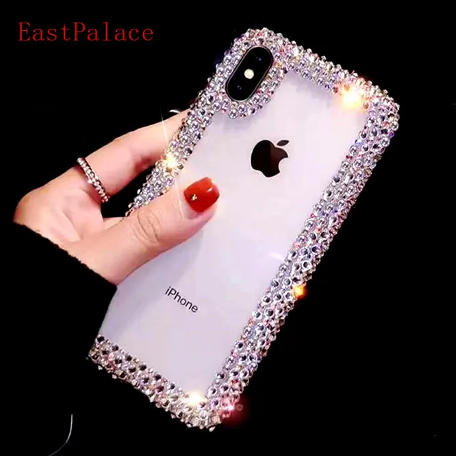 Роскошный брендовый чехол-бампер с алмазами чехол для IPhone X XS MAX XR 10 8 7 6 S 6s Plus s