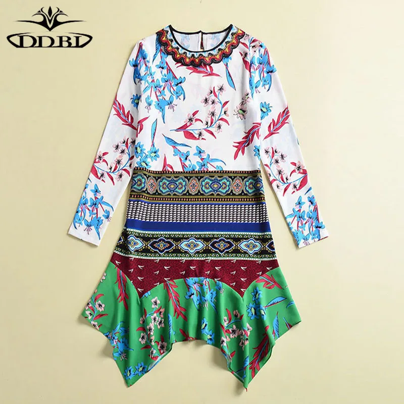 high quality summer dress irregular ethnic dress with long sleeves 180504
