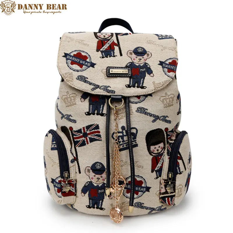 DANNY BEAR High Quality Backpacks For Teenager Girls Preppy Style Students School Back Bags Vintage Travel